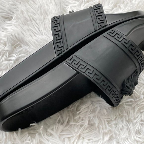 Authentic Versace Men Sandal MEDUSA Black Slide Made in Italy Size 7.5 US main image 5